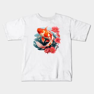 Koi Fish In A Pond Kids T-Shirt